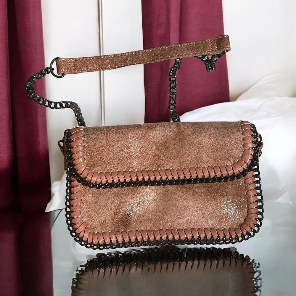 Stella McCartney Inspired Crossbody Bag with Gunmetal Chain Strap EUC #Vegan